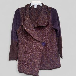 Soft Surroundings Purple and Brown Cardigan